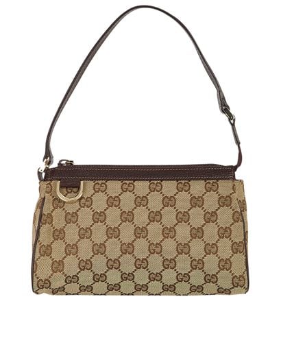 GG D-Ring Abbey Pochette, &pound;285, Handbags, Brown, Canvas, Front view